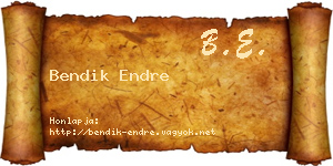 Bendik Endre névjegykártya